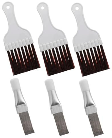 WHAMVOX Juego de 6 Cepillos para Limpieza de Aletas de Aire Acondicionado Cepillo Limpiador de Serpentín de Ca para Radiador