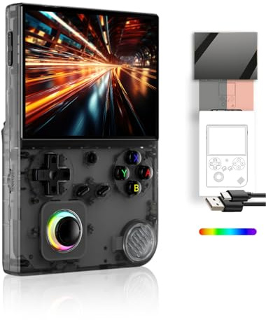 RG40XXV - Consola de juegos portátil de 4 pulgadas 640 x 480 IPS OCA, 3200 mAh, 64 bits, sistema RG 40XXV, negro transparente