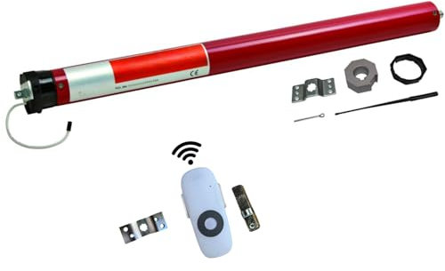 OWIJI Motore Tapparelle Elettriche Tubolare 50 NM Portata 100 Kg Centralina Integrata Dotazione Regolazione Fine Corsa Elettronici Kit Montaggio Incluso Casa Ufficio Negozio