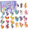 Ponys Adventskalender 2024 Für Kinder, Littles Ponys Spielzeug Countdown Kalender Mit 24 My Little Classic Figuren, Ponys-Party Spielzeug Weihnachts Countdown Kalender Für Mädchen Und Jun-gen