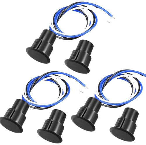 Gebildet Interruttore Magnetico per Porta in Ferro RC-36 3 Fili NC+NO Contatto per Finestra di Sicurezza da Incasso Sensore di Allarme Interruttore Reed Magnetico (Confezione da 3)