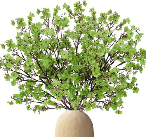 Luabue 6 Pezzi Fiori Artificiali Realistici Gypsophila Finta Fiori Finti per Decorazioni Fiori Artificiali Decorazioni per La Casa di Bouquet da Sposa Festa di Tavolo Decor (Verde)