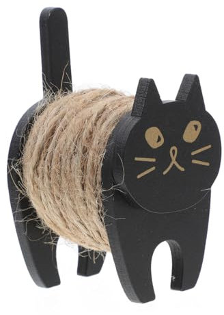NUOBESTY 1 Satz Katzenrolle Kabelhalter DIY Seilorganisator Karten einfädeln schreintischorganizer Schreibtisch Organiser Funky dekorativer Kordel-Organizer kreative Garnrolle hölzern Black