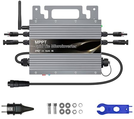 WESLNN 800W Grid Tie Micro Inverter MPPT IP67 WiFi Intégré for Panneau Solaire 20-60VDC Et Réseau 80-260VAC