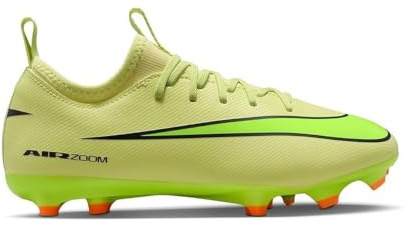 Nike Kids Jr Zoom Vapor 16 Academy Fg/Mg Football Shoe, Limelight/Volt/Hyper Crimson, 3