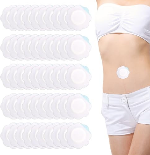 50 Stück Rizinusöl Packungen Castor Oil Patches,Rizinusöl Pflaster Bauchnabel Einweg Rizinusöl Packung Hohe Wasseraufnahme Selbstklebend Rizinusöl Pads Keine Reinigung Erforderlich(Kein Öl)
