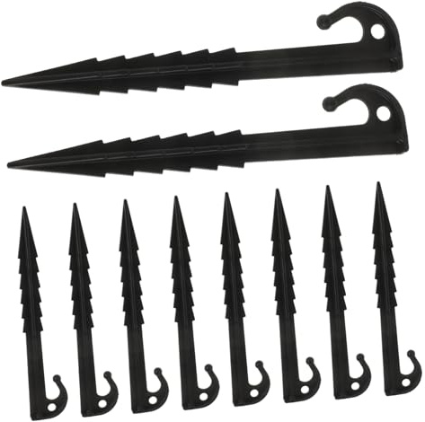 Healifty 10pcs Tent Pegs Heavy Duty Stakes for Tarp Tent Camping Ground Nails Plastic Outdoor Stakes Easy to Fix Lightweight