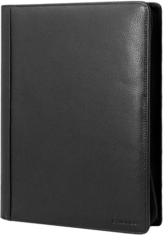 STILORD 'Gus' Cartella Portadocumenti A4 in Pelle Vintage Porta Documenti in Vera Pelle con Portablocco Porta Organizer Cuoio da ufficio per Uomo & Donna, Colore:nero