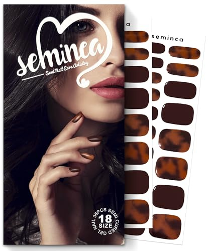 SEMINCA Semi Cured Gel Nail Strips-Cured Gel Press On Nails Stickers Quick DIY Nail Art Manicure Kits for Women at Home Works with Any UV/LED Lamps(Caramel Macchiato)