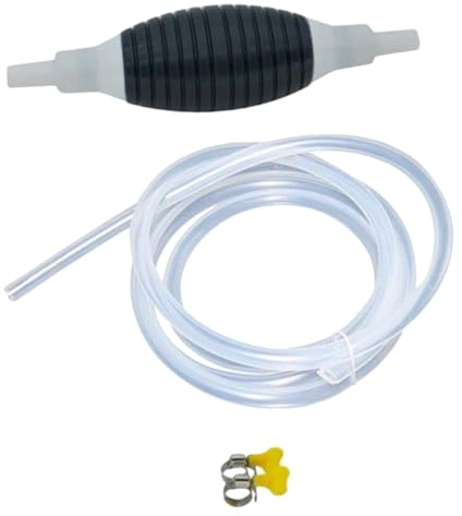 FIXOSHEE Pompa Manuale Aspirazione Olio Tubo Resistente Alta Portata per Benzina e Carburanti Pompetta Portatile Leggera per Travaso Liquidi Auto e Camion con Fascette
