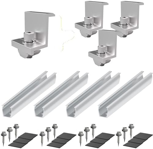 Collier de fixation universel for panneaux solaires de toiture, support de montage métallique trapézoïdal for système photovoltaïque PV(B2)