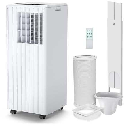 Aire Acondicionado Portátil 9000 BTU,Enfriador de Aire de Bajo Consumo,Climatizador 3 en 1 Refrigera, Ventila y Deshumidifica, 2 velocidades de ventilador, cubre 20 m²