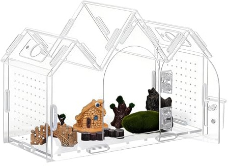 Spider Enclosure | Habitat Tarantula Transparent Acrylic with Magnetic Doors - Terrarium for Jumping Spiders, for Frog Turtle Crab Hermit Gecko Lizard Snake Mante Phasm Mouse Lé