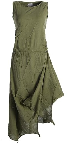 Vishes - Alternative Bekleidung - Ärmelloses Lagenlook Kleid aus Baumwolle zum Hochbinden