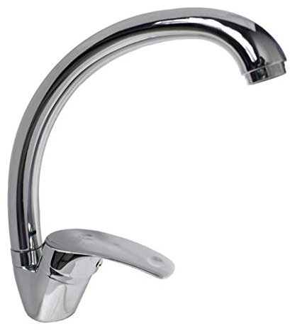 Vetrineinrete® Rubinetto per lavello da cucina a canna alta miscelatore per lavandino monocomando monoforo orientabile girevole in ottone cromato 52332 B34