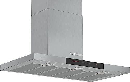 Bosch - Campana Extractora Decorativa de Pared, 90 cm, Serie 6, Extra Silenciosa, Filtros Antigrasa, Acero, DWB98JQ50