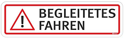 Auto-Magnet-Schild Begleitetes Fahren I 20 x 5,5 cm I Achtung Vorsicht Fahr-Anfänger I für Kfz I wetterfest, magnetisch I kfz_347