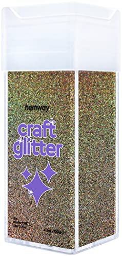Hemway Craft Glitter Shaker 130 g Glitter für Kunst, Kunsthandwerk, Harz, Tumbler, Nägel, Painting, Dekoration, Festival, Kosmetik, Body – ultradünn (1/128 Zoll, 0,008 Zoll 0,2 mm) – Gold Silver