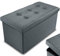 Nyxi Foldable Ottoman Storage Box,76x38x38cm, 80L Capacity, Multi-Purpose 2-Seater, Foot Stool, Storage Organizer with Lid for Kids Toys, Bedroom, Hallway, Living Room, Dark Grey Fine Fabric
