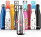 PROWORKS Bouteille d'eau Isotherme, sans BPA, Gourde INOX Reutilisable pour Maintien Chaud de 12 Heures & du Froid Jusqu’à 24 Heures, Sport, Gym, Voyage - 500ml - Argent - Flamant