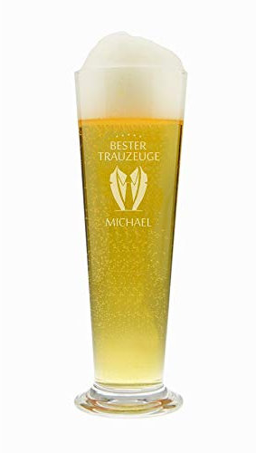 Personalisiertes Bierglas • Bester Trauzeuge • Geschenk mit Gravur | Geschenkidee Trauzeuge Bruder zur Hochzeit | Geschenk Gift | Danke - Dankeschön (Bester Trauzeuge mit Personalisierung)