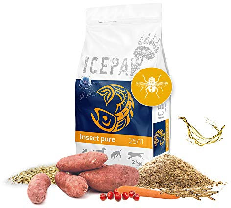 ICEPAW Insect Pure, Hypoallergenes Trockenfutter für Hunde, mit Insekten 2 kg