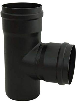 Tubi e accessori in acciaio nero per stufa a pellet diametro 100 mm (RACCORDO A T FFM 100 MM)