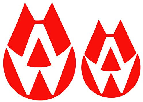 Autoaufkleber Set für Kfz Emblem Logo Cover Selbstklebend Folie Passgenau für Front und Heck Fahrzeug Tuning Aufkleber K093 (Carbon Rot)
