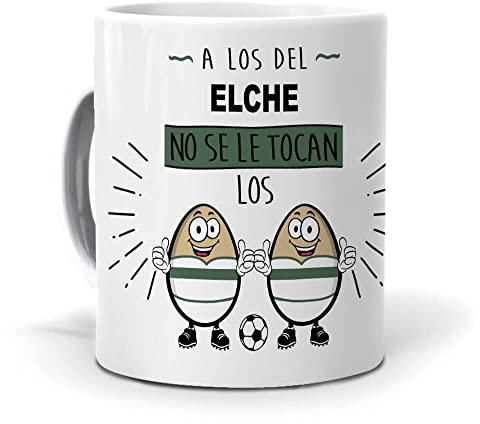 Taza del Elche | A los del Elche no se le tocan los …| Tazas de Desayuno | Idea de Regalo para Franjiverdes | Regalo de Taza de Fútbol | Taza de Café, Té o Infusiones | Cerámica de Calidad de 350ML