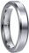 Phyonio 4mm Silber Ringe Damen/Herren Wolfram Ringe mit Abgeschrägte Kanten für Hochzeit Verlobung Größe 52(16,6)