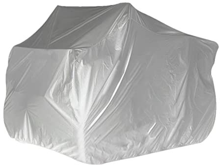 ATV Abdeckplane Fahrzeug Abdeckung XXL, Wasserdicht strapazierfähig Outdoor Abdeckung Schutz Cover 190T, ATV Cover Universal, Upgraded Four Wheeler Cover, 220cmx98cmx106cm (Silber)
