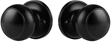 Probrico Black Dummy Door Knobs, Internal Door Knobs, Single Side Dummy Door Knobs(No Latch), 2 Pack