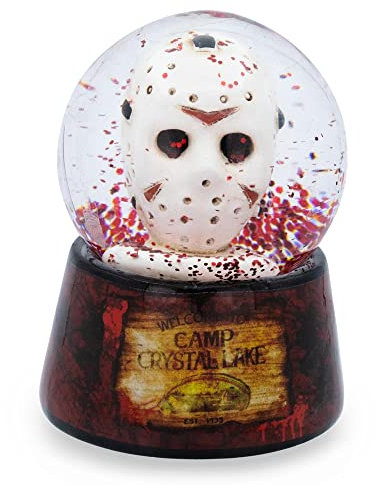 Silver Buffalo Friday The 13th Jason's Mask Mini-Schneekugel mit wirbelndem Glitzer-Display, 7,6 cm, Horrorfilm-Sammelstück, Andenken
