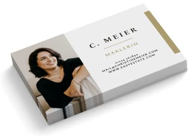 Visitenkarten drucken | mit Ihrem Foto | Design # 39 | 1-seitig | Querformat | rechteckig | Menge + Papier zur Auswahl | sofort personalisieren | bedruckt (1000 Stück)