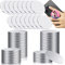 50 Stück Sublimations Aufkleber Set und doppelseitiges Klebeband Runde Blanko Aluminiumblech Foto Anhänger DIY Thermische Übertragung für Handy Airbaghalter 38mm