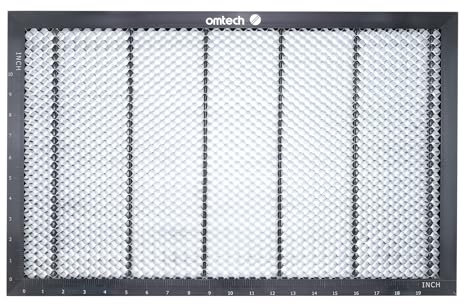 OMTech Tavolo a Nido d'Ape 300x500 mm Tavolo da Lavoro a Nido d'Ape in Metallo per Macchine Incisori e Taglierine Laser CO2, Piano di Lavoro a Nido d'Ape Laser con Fori da 10mm Scale in Pollici CM
