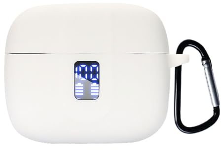 smaate Silicon Case Cover Compatible with ZIUTY A1 Wireless Earbuds, Protective Case with “S” Shaped Dual Carabiner, with Window for LED Display