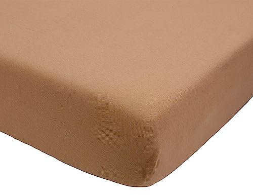 Trois Kilos Sept - Drap Housse Bébé - 100% Coton - Label Oeko-Tex® - Jersey Extensible - Camel - 70x140 cm