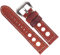 Chlikeyi Armband aus echtem Kalbsleder, 20-24mm, echtes Leder-Uhrenarmband, Rot-Silber, 22 mm