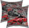 richhome Roter Sport Auto Kissenbezug, Racing Theme Doppelseiten Druck Kissenbezug Kissenbezug, Race Cars Extreme Sport Spiel Wurf Kissenbezug 45x45 Pack von 2