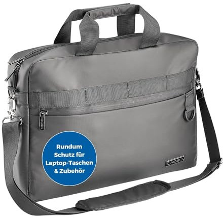 Pedea - Laptoptasche Clutch Notebook-Tasche bis 15,6 Zoll (39,6cm) I Notebook Umhängetasche mit Schultergurt - Umhängetasche mit Laptoptach - Notebooktasche für Damen & Herren schwarz