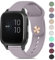 Strap compatible with Garmin Venu Sq/Sq 2 Music Strap/Vivoactive 3/3 Music/Forerunner 55/645/245 Strap for Women, 20mm Adjustable Replacement Band for Vivomove HR/Instinct 2S/Fenxi 7S (Lavender Grey)