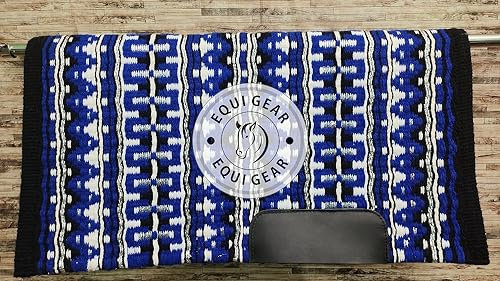 EQUIGEAR Western Ranch Horse Satteldecke aus neuseeländischer Wolle, Western-Design, handgefertigte Satteldecke, Wollpolster, Sensor Flex (Anpassung möglich), WQ48 (34x38)
