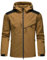 KUDORO Veste Homme Coupe-Vent à Capuche Blouson Homme Léger Casual Imperméable Trench-coat Poches Multiples(Kaki Foncé,S)