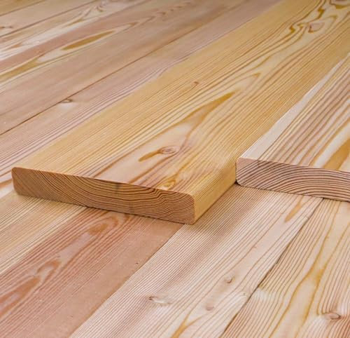 Glattkantbretter Sibirische Lärche Profilholz 21x120x1500mm (Länge 1.5m) 9-er Pack