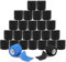 ANAMPION Selbsthaftende Bandage 24 Rollen, 5cm x 4.5m Non-Woven Haftbandage Selbstklebend für Mensch und Tier, Flexibel Selbstklebender Verband für Sprunggelenke Schwellung, Sport (Schwarz)