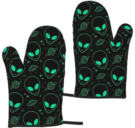 Aliens Lot de 2 gants isolants pour four micro-ondes pour barbecue et pâtisserie