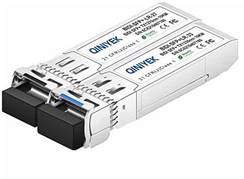 EIN Paar 10G BIDI SFP+ Singlemode Module, Single-Mode SFP+ LC LR 1270nm 1330nm, Simplex LC für Cisco SFP-10G-BXD-I (1330nm-TX/1270nm-RX) / SFP-10G-BXU-I (1270nm-TX/1330nm-RX), 10KM, mit DDM