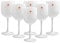Val Francis Premium Plastic Wine & Cocktail Glasses - Set of 6 - Reusable, Unbreakable, Dishwasher Safe (White Glass | Orange Logo)