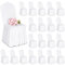 Showgeous 20 Stück Stuhlhussen Weiß Polyester Spandex Lycra Stretch Stuhlhussen mit Rock,Esszimmer Hochzeit Stuhlhussen Universelle Waschbare Stuhlhussen für Hochzeitsfeier Bankett Dekoration